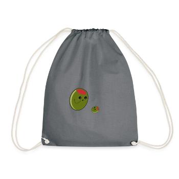 olive - Drawstring Bag - grey - Front