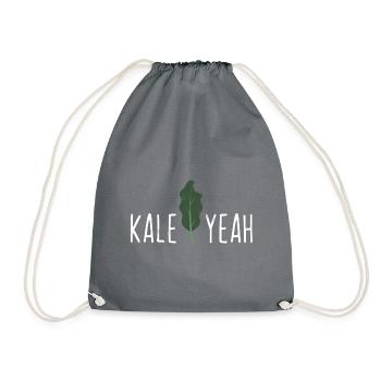 Kale Yeah Lustiges veganes Wortspiel-Geschenk - Turnbeutel - Grau - Vorne