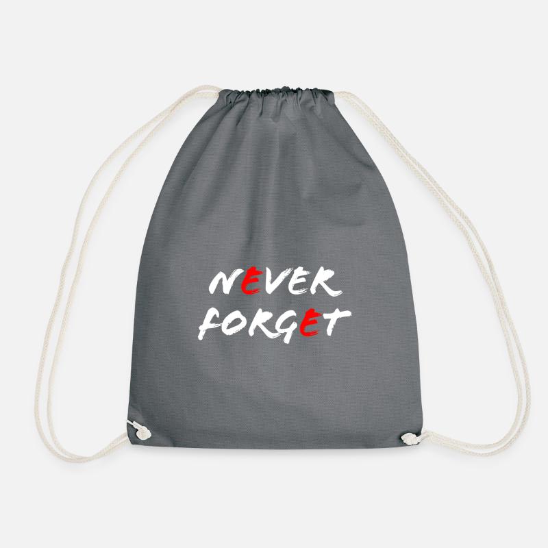 Never forget - Drawstring Bag - grey