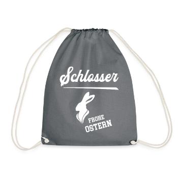 Schlosser Frohe Ostern Oster Outfit Schlosserei - Turnbeutel - Grau - Vorne