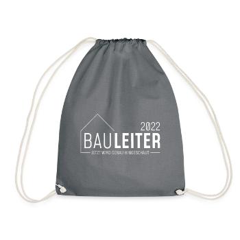 Bauleiter 2022 - jetzt wird genau hingeschaut/hell - Turnbeutel - Grau - Vorne