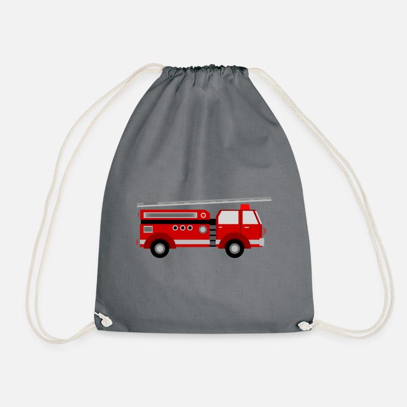 Fire Engine Toy Fire Department 112 - Drawstring Bag - grey