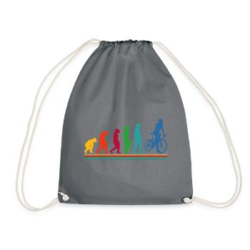 Human Evolution Bicycle Cyclist - Turnbeutel - Grau - Vorne