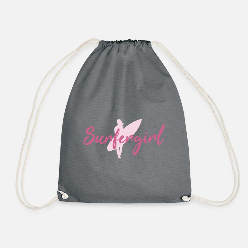 Surfer Girl - Drawstring Bag - grey