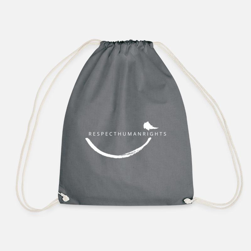 Respect Human Rights - Drawstring Bag - grey