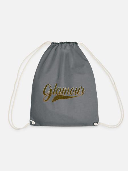 Glitzer Glamour Geschenk Idee Spruch - Turnbeutel - Grau