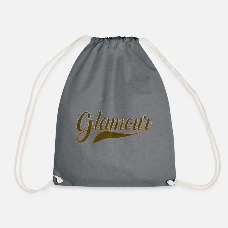 Glitzer Glamour Geschenk Idee Spruch - Turnbeutel - Grau