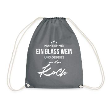 Wine chef red wine white wine cooking class gift hobby - Drawstring Bag - grey - Front