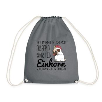 EINHORN DOG - Turnbeutel - Grau - Vorne