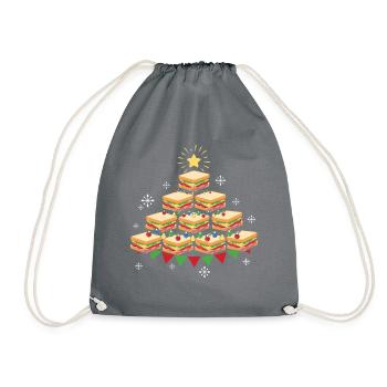 Fast Food Sandwich Christmas Tree - Turnbeutel - Grau - Vorne