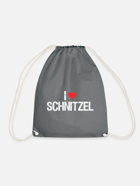 Ich liebe Schnitzel - Turnbeutel - Grau