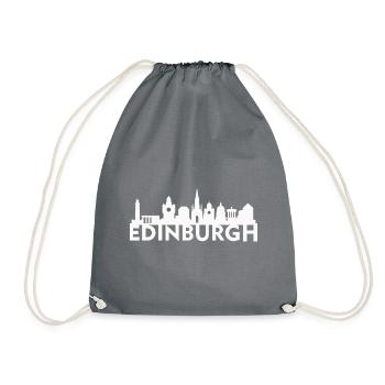 Edinburgh Scotland UK Skyline Gift Idea - Drawstring Bag - grey - Front
