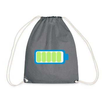 battery charge battery full icon 17 1 - Drawstring Bag - grey - Front