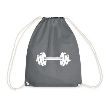 hantel icon symbol gewichte fitness gym - Turnbeutel - Grau - Vorne