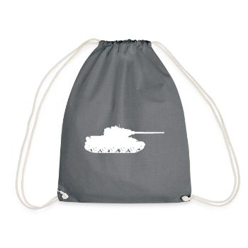 T 34 Russia tank Soviet gift idea - Drawstring Bag - grey - Front