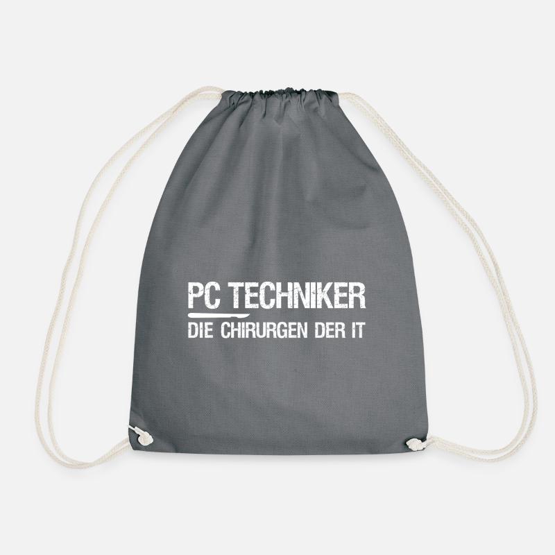 PC Techniker die Chirurgen der IT Geschenk - Turnbeutel - Grau