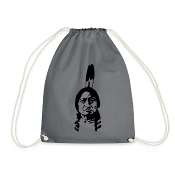 Indianer - Turnbeutel - Grau - Vorne