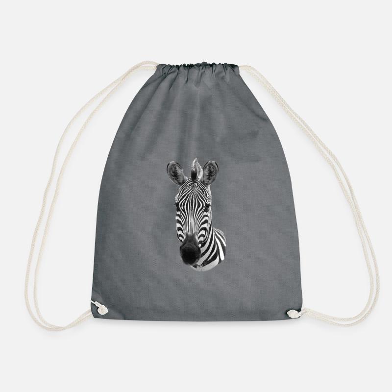 Zebra - Drawstring Bag - grey