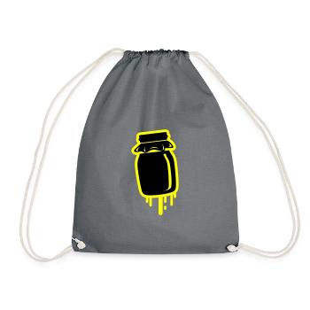 Honey symbol beekeeper - Drawstring Bag - grey - Front