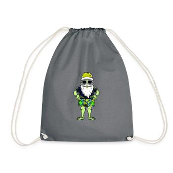 Santa Claus Holiday Santa - Drawstring Bag - grey - Front