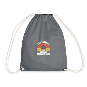 Grillsaison BBQ Grillabend Koch Grill Grillen - Turnbeutel - Grau - Vorne