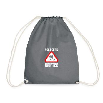 Drift Turbo Tuning Tuner Schrauber KFZ Mechaniker - Turnbeutel - Grau - Vorne