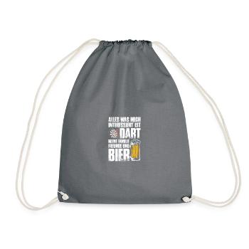 Dart und Bier Dartspieler Darts - Turnbeutel - Grau - Vorne