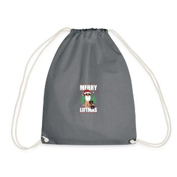 Merry Liftmas Weihnachten Bodybuilding Bodybuilder - Turnbeutel - Grau - Vorne