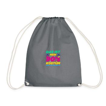 90's Kostüm 90's Mottoparty 90er Jahre Outfit - Turnbeutel - Grau - Vorne