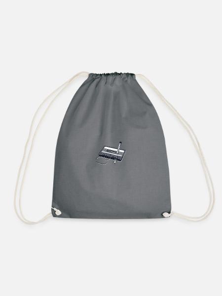 Kassette Bleistift 80's Mottoparty 80er Outfit - Turnbeutel - Grau