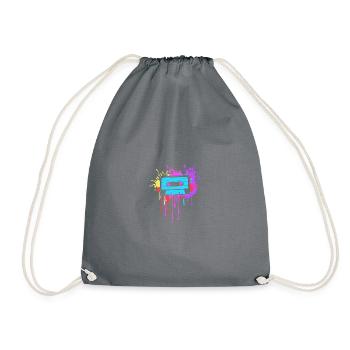 80's Mottoparty 80er Jahre Outfit Kassette - Turnbeutel - Grau - Vorne
