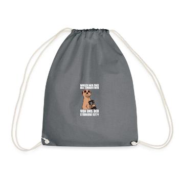We Two Bodybuilding Bodybuilder Gym Weight Training - Drawstring Bag - grey - Front