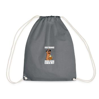 I Drink Beer Drinker Beer Lover Beer Drink - Drawstring Bag - grey - Front