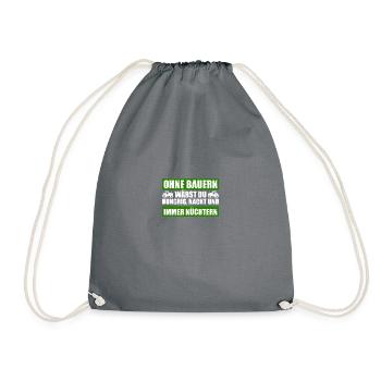 Farming: Tractor, Farmer, Farmer - Drawstring Bag - grey - Front