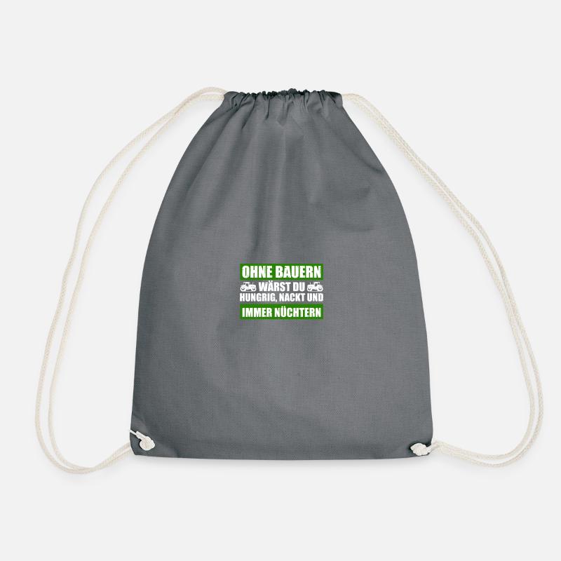 Farming: Tractor, Farmer, Farmer - Drawstring Bag - grey
