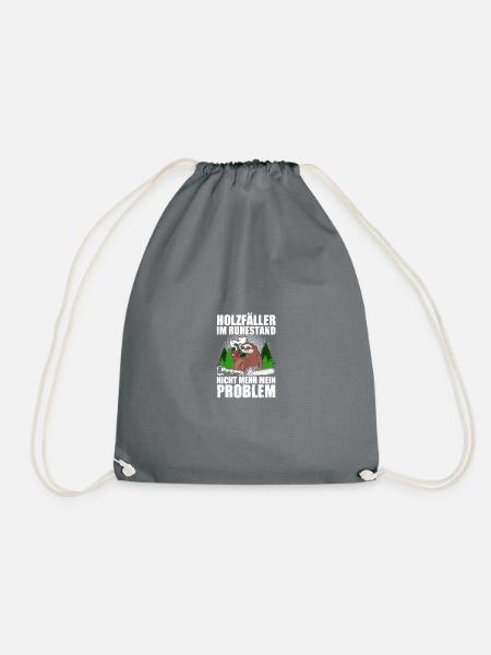 Retired Lumberjack Wood Pensioner Forester - Drawstring Bag - grey