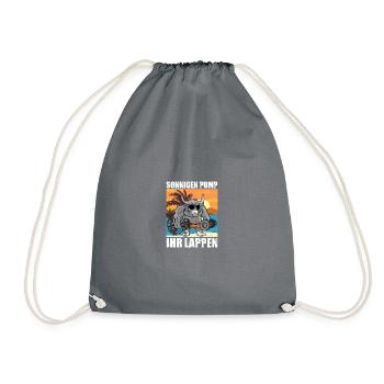 Sunny Pump Bodybuilding Bodybuilder Weight Training - Drawstring Bag - grey - Front