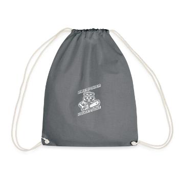 Beaver Power Wood Making Lumberjack Forester - Drawstring Bag - grey - Front