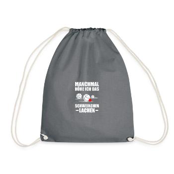 Sometimes I listen to petanque boules petanque players - Drawstring Bag - grey - Front