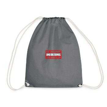 Tense Bodybuilding Bodybuilder Gym Weight Lifting - Drawstring Bag - grey - Front