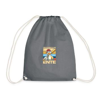 Psychic on the duck humor sarcasm fun funny - Drawstring Bag - grey - Front