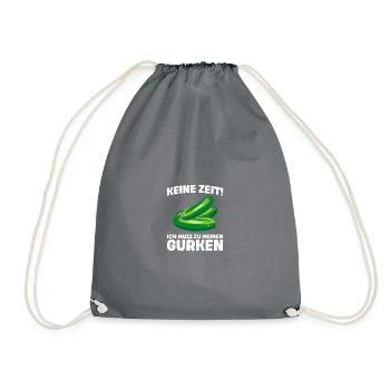 No time! Funny Cucumber Pickle Cucumber Lover - Drawstring Bag - grey - Front