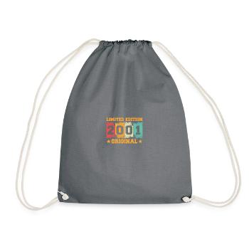 23rd Birthday Born 2001 Birthday Gift - Drawstring Bag - grey - Front