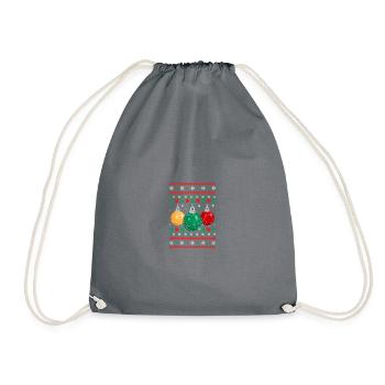 Ugly Boule Christmas Petanque Boule Boule Player - Drawstring Bag - grey - Front