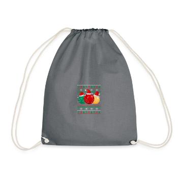 Ugly Boule Christmas Petanque Boule Boule Player - Drawstring Bag - grey - Front