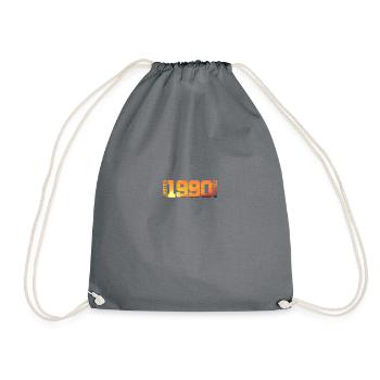 g34. Birthday Born 1990 Birthday Gift - Drawstring Bag - grey - Front