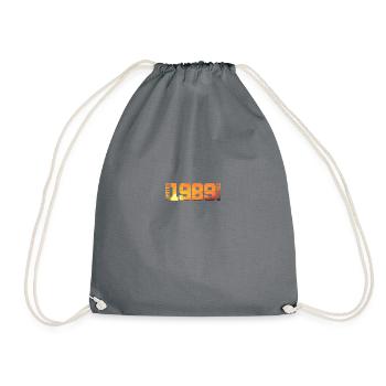 35th Birthday Born 1989 Birthday Gift - Drawstring Bag - grey - Front