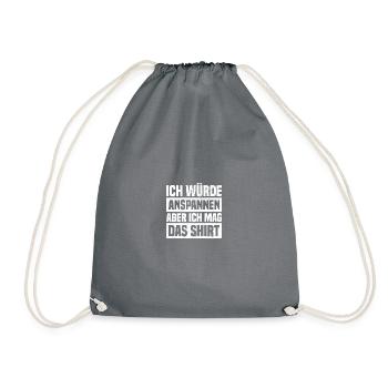 Tense Bodybuilding Bodybuilder Gym Weight Lifting - Drawstring Bag - grey - Front