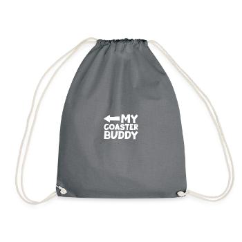 Coaster Buddy Amusement Park Roller Coaster - Drawstring Bag - grey - Front