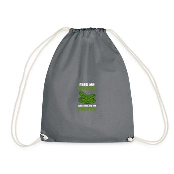 Feed me Pickles Funny Cucumber Cucumber Lover - Drawstring Bag - grey - Front